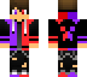 a purple and red gamer boy