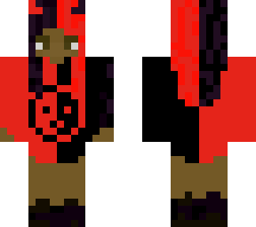 black and red outfit