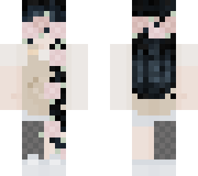 black hair flowers