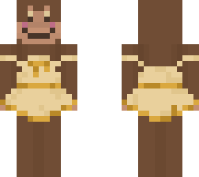 monkey wearing a yellow dress