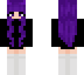 purple hair and black hoodie matching skins 2