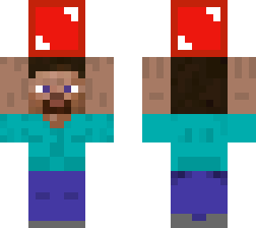 steve holding a red stone block