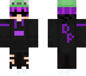 boy with purple hair and a frog hat