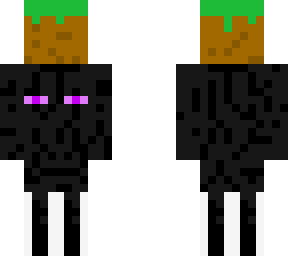 enderman holding a grass block