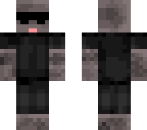grey shades in black jumper and pants