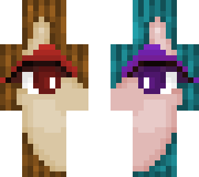 normal girl vs demon girl pixel art