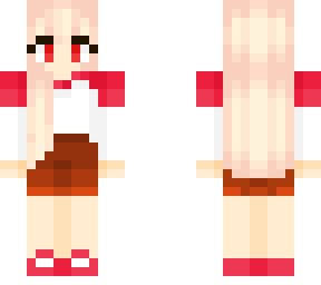cute girl with red and white shirt