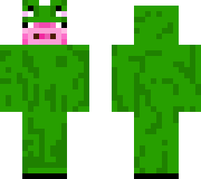 frog onesie on pig :d