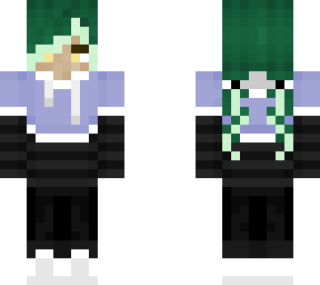 green-haired girl casual slim