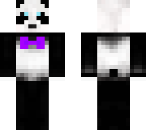 panda in a purple bow tie