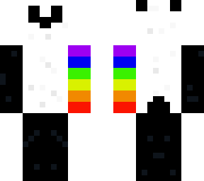 panda with rainbow left arm