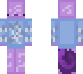 purple axolotl with blue flower hoodie