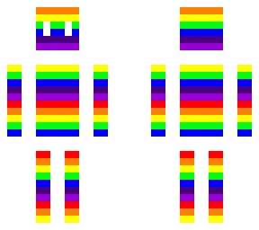 rainbow with white outline