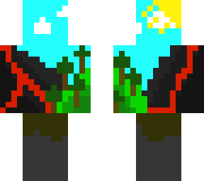 2 volcanoes together pixel art