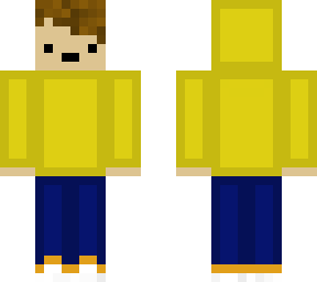 boy with yellow hodie and blue pants