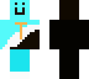 cyan , white and black shirt with written t