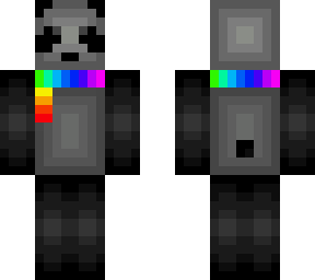 grey rainbow scarf panda