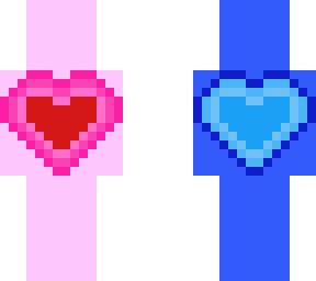 pink and blue hearts