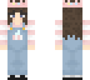 pink bee girl with crown and long hair