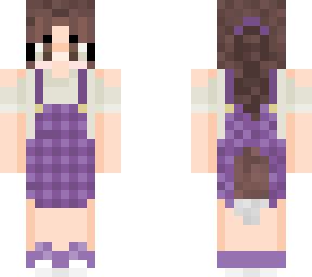 wolf girl in purple overalls