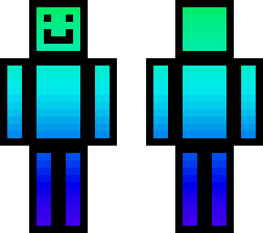 happy green to blue ombre person