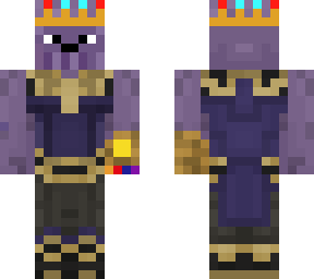 thanos with a crown and a dirpy face
