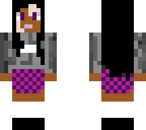 cute girl wearing purple checkered skirt