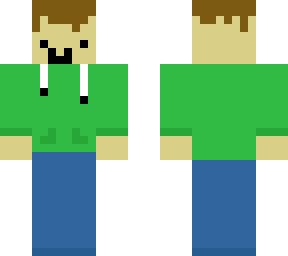 little boy with green hoodie + blue pants