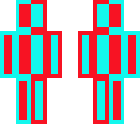 red and blue