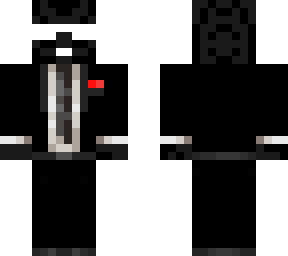red eyed enderman in tuxedo with spiderman underneath
