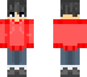 a boy in a red sweater
