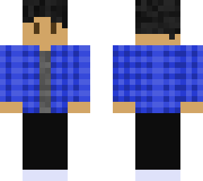boy in blue plaid jacket