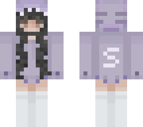 purple sharky girl with black  hair