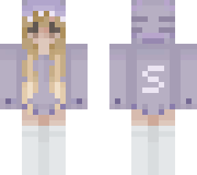 purple sharky girl with blonde hair