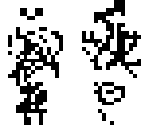 black and white