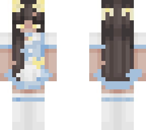 blue and yellow cat maid <3