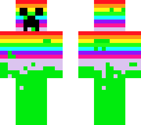 creeper coverd in rainbow goo