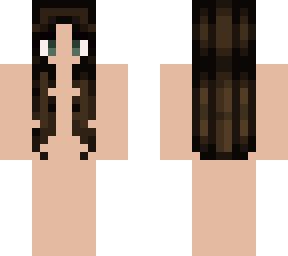 dark brown middle part, green eyed girl base