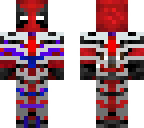 deadpool wearing purple and reddragon armor
