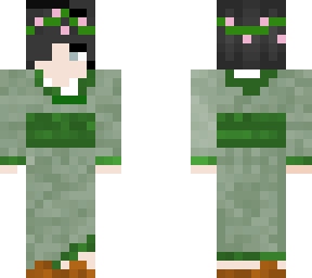 green kimono girl