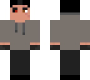 maverick the tf2 spy in black jeans, grey hoodie/sweater and with white eyepatch