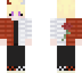 red orange / white