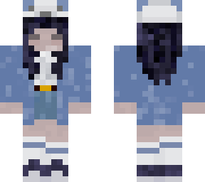 short and white tee with blue jacket