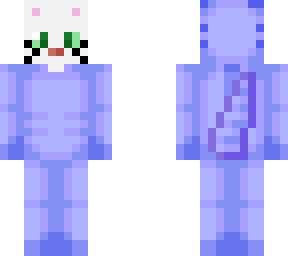 white cat in a blue axolotl suit