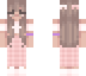 aesthetic girl skin, purple ribbon
