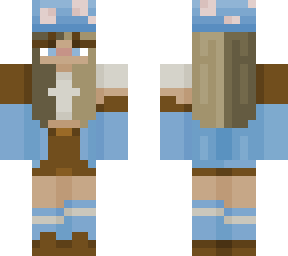 blue mushroom girl: for classic skin model