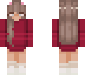 cute cat girl with red shirt