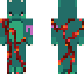 cyan dino with cancer awareness ribbon<3
