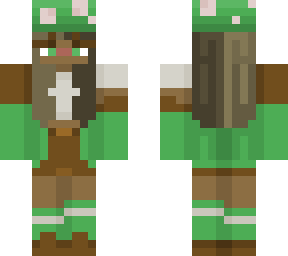 darkskin green mushroom girl: for classic skin model