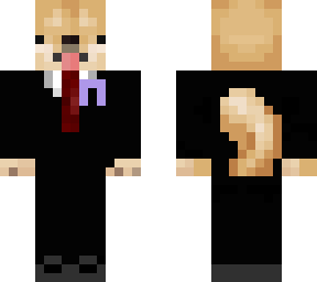dog in suit with ribbon